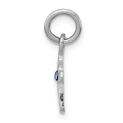 Sterling Silver RH Plated Child's Preciosca Crystal Dec Cross Pendant