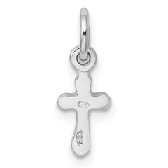 Sterling Silver RH Plated Child's Preciosca Crystal Dec Cross Pendant