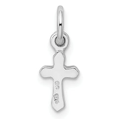 Sterling Silver RH Plated Child's Preciosca Crystal July Cross Pendant