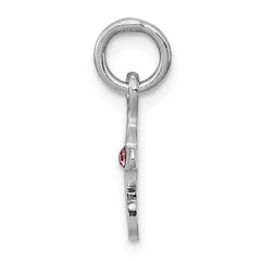 Sterling Silver RH Plated Child's Preciosca Crystal June Cross Pendant