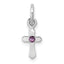 Sterling Silver RH-pltd Child's June Preciosca Crystal Cross Pendant