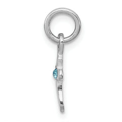 Sterling Silver RH Plated Child's Preciosca Crystal Mar Cross Pendant