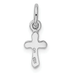 Sterling Silver RH Plated Child's Preciosca Crystal Mar Cross Pendant