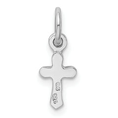 Sterling Silver RH Plated Child's Preciosca Crystal May Cross Pendant