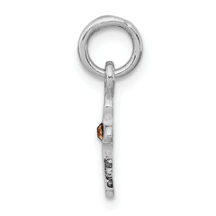 Sterling Silver RH Plated Child's Preciosca Crystal Nov Cross Pendant