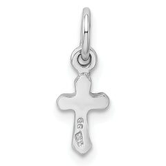 Sterling Silver RH Plated Child's Preciosca Crystal Nov Cross Pendant