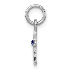 Sterling Silver RH Plated Child's Preciosca Crystal Sept Cross Pendant