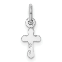 Sterling Silver RH Plated Child's Preciosca Crystal Sept Cross Pendant