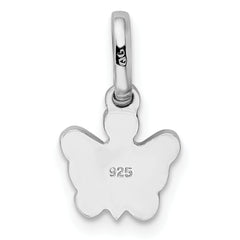 Sterling Silver RH Plated Child's Enameled Butterfly Pendant
