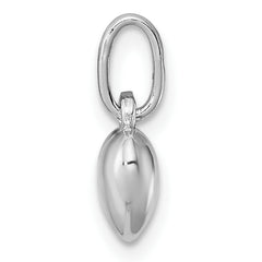 Sterling Silver RH Plated Child's Polished Heart Pendant