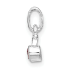 Sterling Silver Synthetic Ruby Cherry Kid's Pendant