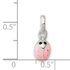 Sterling Silver Pink Enamel Kid's Ladybug Pendant