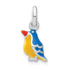 Sterling Silver Enamel Bird Kid's Pendant