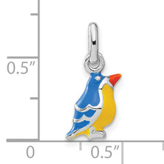 Sterling Silver Enamel Bird Kid's Pendant