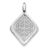 Sterling Silver Rhodium-plated Brushed/Polished Pendant