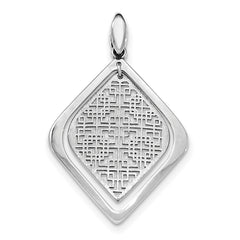 Sterling Silver Rhodium-plated Brushed/Polished Pendant