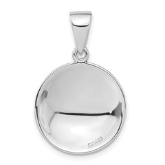 Sterling Silver Gold-plated Rhodium Antiqued Round Pendant
