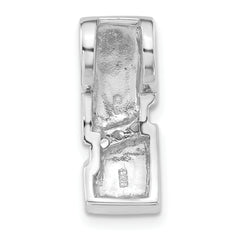 Sterling Silver Brushed CZ Slide