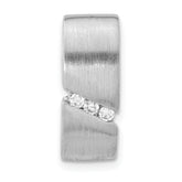 Sterling Silver Brushed CZ Slide