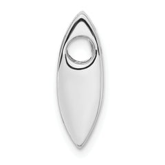 Sterling Silver Brushed And Polished CZ Slide