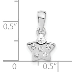 Sterling Silver Polished CZ Star Pendant