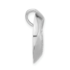 Sterling Silver Brushed CZ Slide Pendant