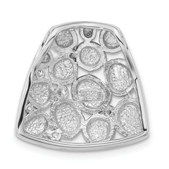 Sterling Silver Brushed And Polished CZ Slide