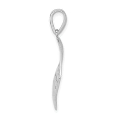 Sterling Silver Rhod-pltd Sand Matte Square Cutout Pendant