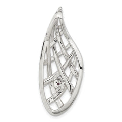 Sterling Silver w/9k Gold Accent AM Teardrop Criss Cross Slide Pendant