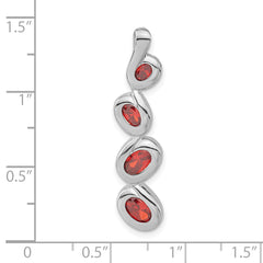 Sterling Silver Red CZ Pendant