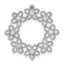 Sterling Silver Polished Beaded CZ Flower Circle Chain Slide Pendant