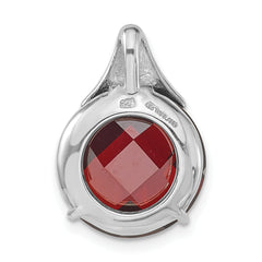 Sterling Silver Red CZ and Marcasite Chain Slide Pendant