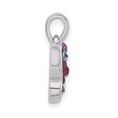 Sterling Silver Pink Crystal Butterfly Pendant