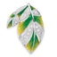 Green & Yellow Enamel Leaf Slide Pendant in Sterling Silver with Cubic Zirconia - Sophia Jewelers
