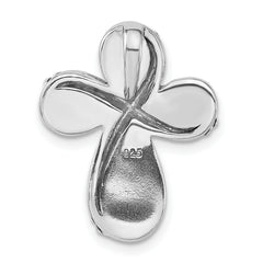 Sterling Silver Crystal Blue Laser Glitter Texture Pendant