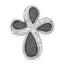 White Crystal Cross Pendant in Sterling Silver, 22mm Textured - Sophia Jewelers