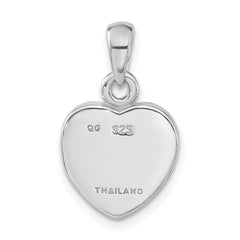 Sterling Silver Pink Crystal Heart Pendant