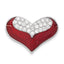 Heart Slide Pendant in Sterling Silver with Red Enamel & Cubic Zirconia, 17mm - Sophia Jewelers