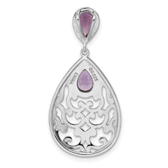 Sterling Silver Polished with Amethyst Pendant