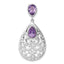Pear-Cut Amethyst Pendant in Sterling Silver, 36mm - Sophia Jewelers