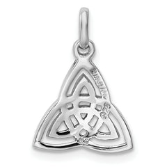 Sterling Silver Rhodium-plated Polished Celtic Symbol Pendant