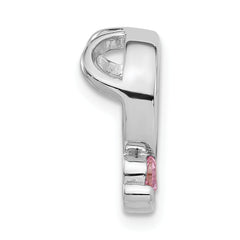 Sterling Silver Polished Green,Yellow,Pink CZ Slide