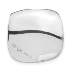 Sterling Silver Polished Textured Folded Chain Slide Pendant