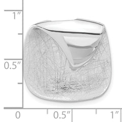 Sterling Silver Polished Textured Folded Chain Slide Pendant