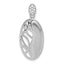 Sterling Silver Polished & Satin CZ Oval Chain Slide Pendant