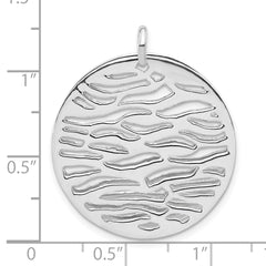 Sterling Silver Polished Round Wavy 2 Piece Pendant