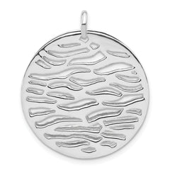 Sterling Silver Polished Round Wavy 2 Piece Circle Pendant