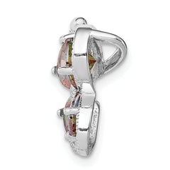 Sterling Silver Polished Dark Mystic CZ Butterfly Pendant