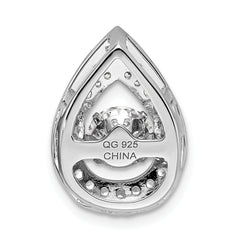 Sterling Silver Platinum-plated Vibrant Swarovski Zircon & CZ Pendant