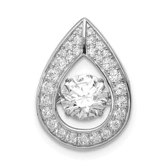 Sterling Silver Platinum-plated Vibrant CZ Pendant